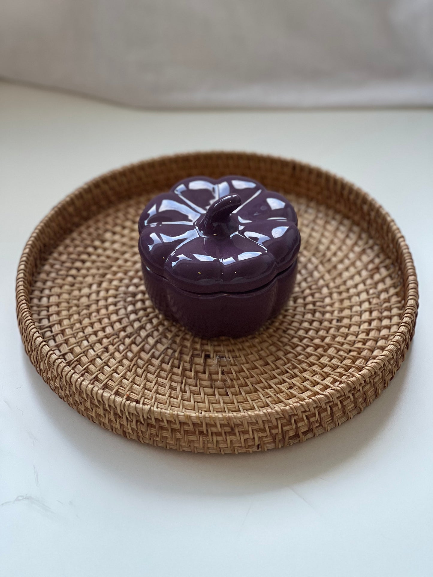 Pumpkin jar candle purple